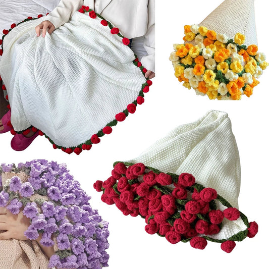 Gehäkelte Rosenstraußdecke