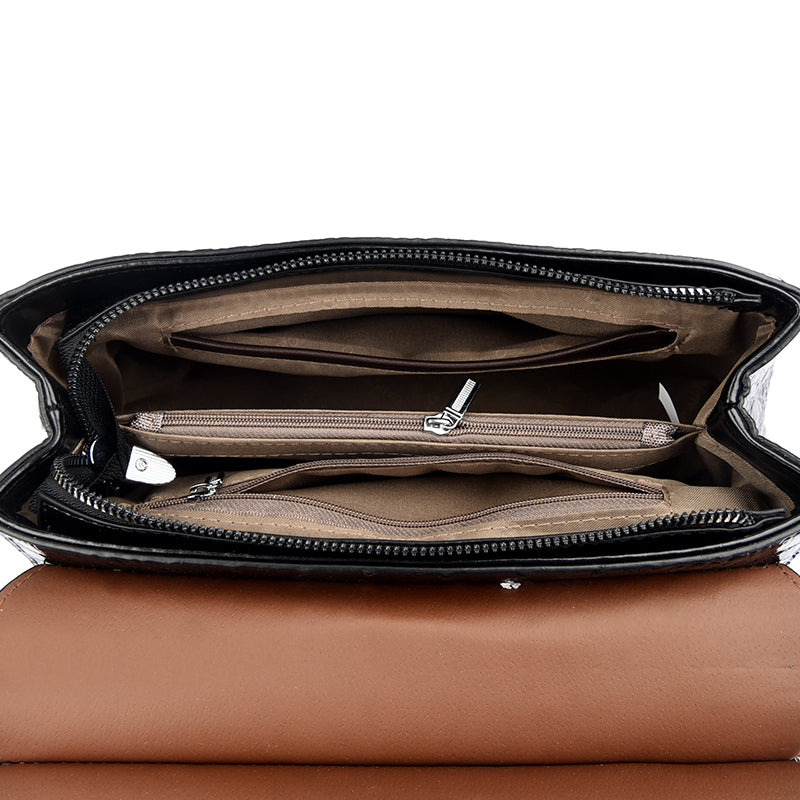 Elegant Handväska i Krokodilmönster – Lyxig & Tidlös Design