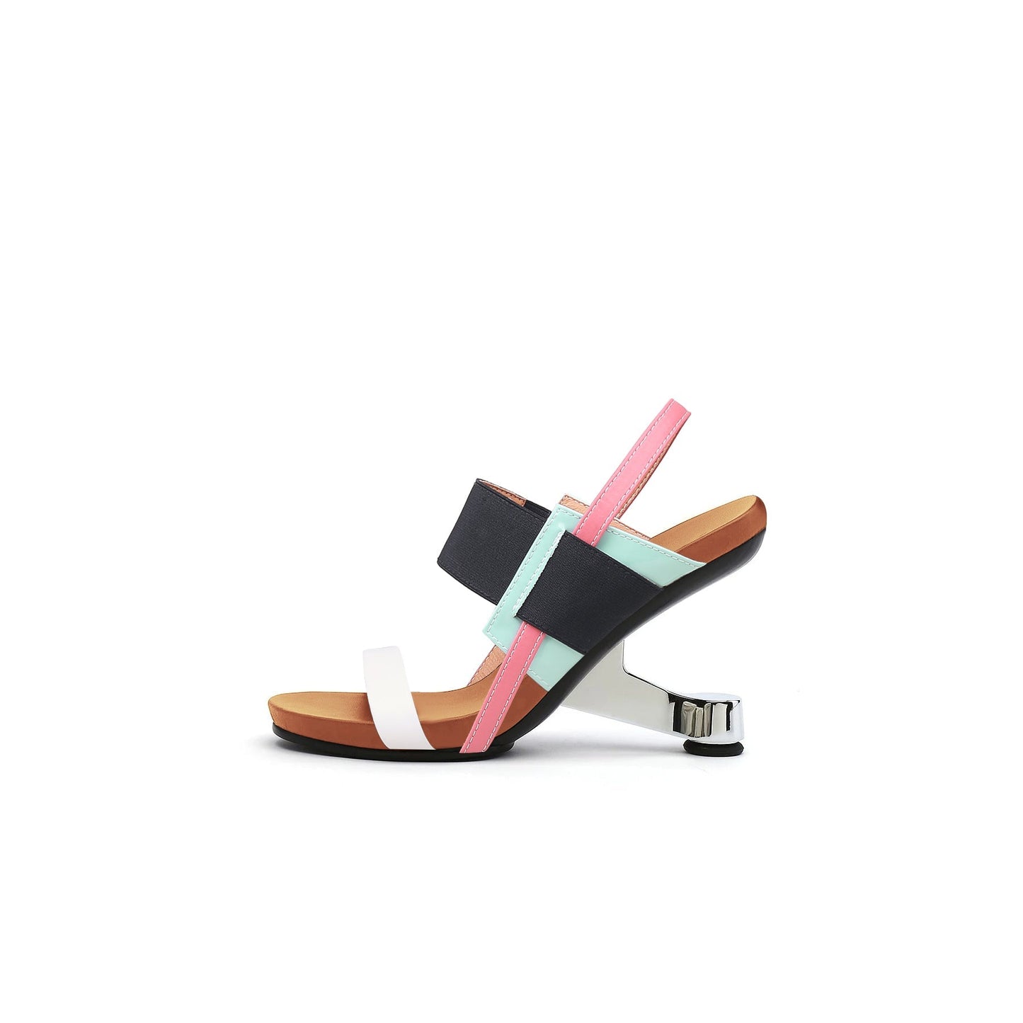 Artistic Glow Ankle Strap Pivot Heel Sandals-6