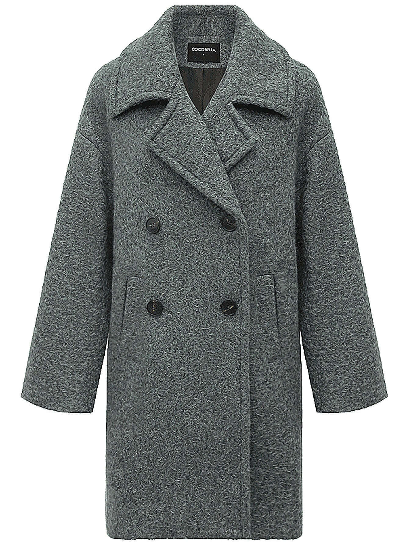 Classic Double-Breasted Napoleonic Grey Trench Coat-3