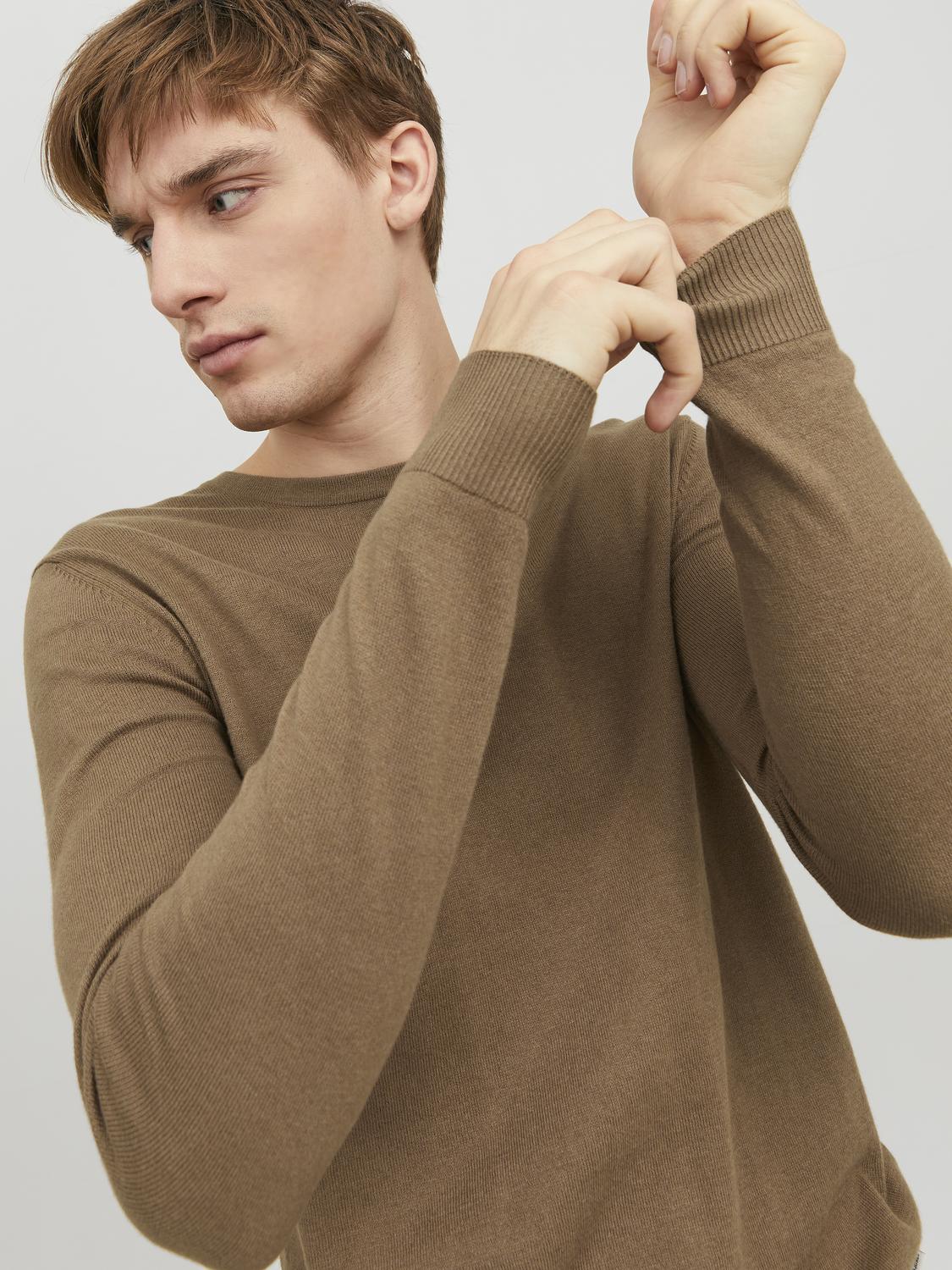 EMIL KNIT CREW NECK - STICKAT HERRTRÖJA