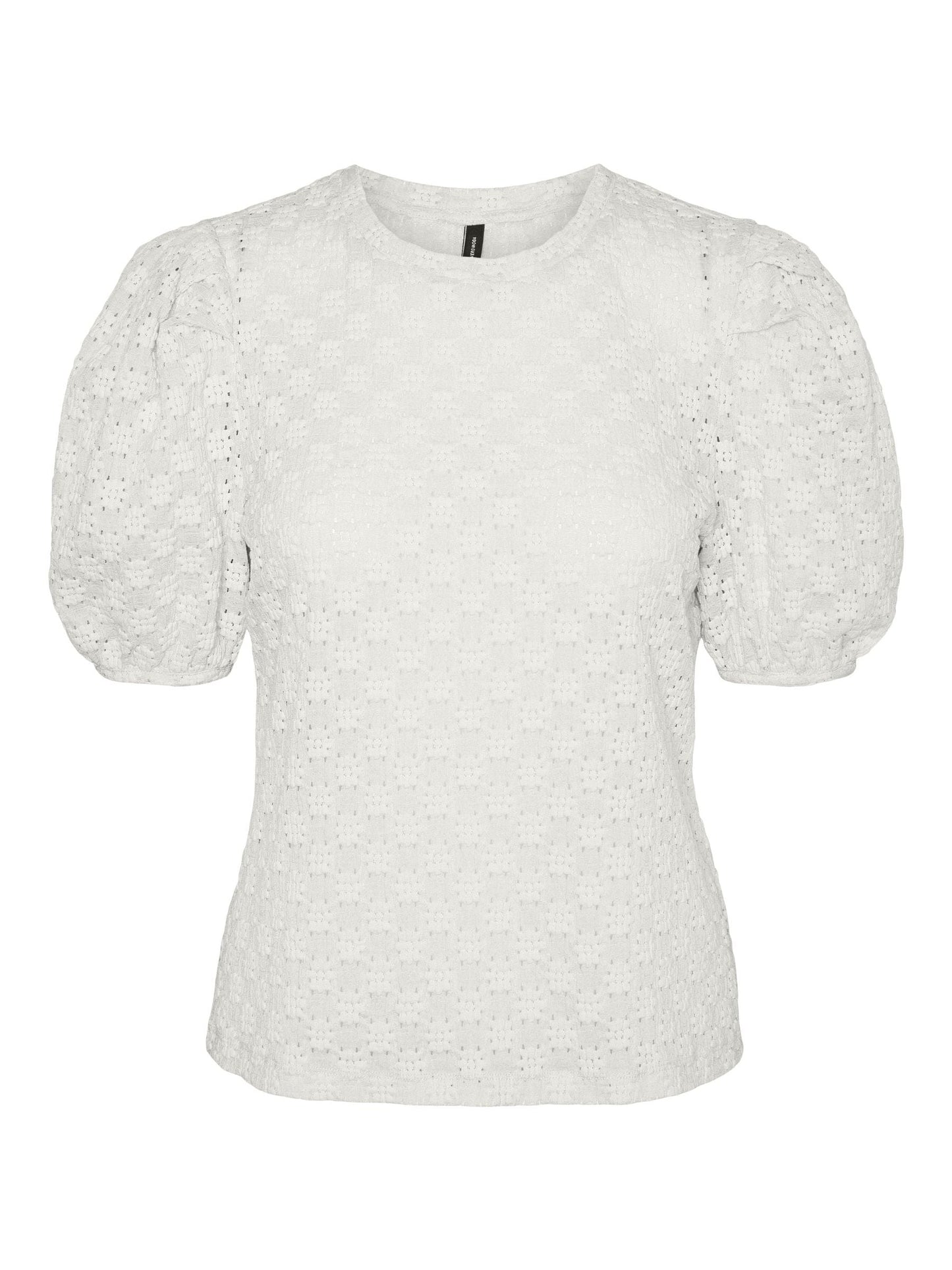 FLOWER SS PUFF SLEEVE TOP