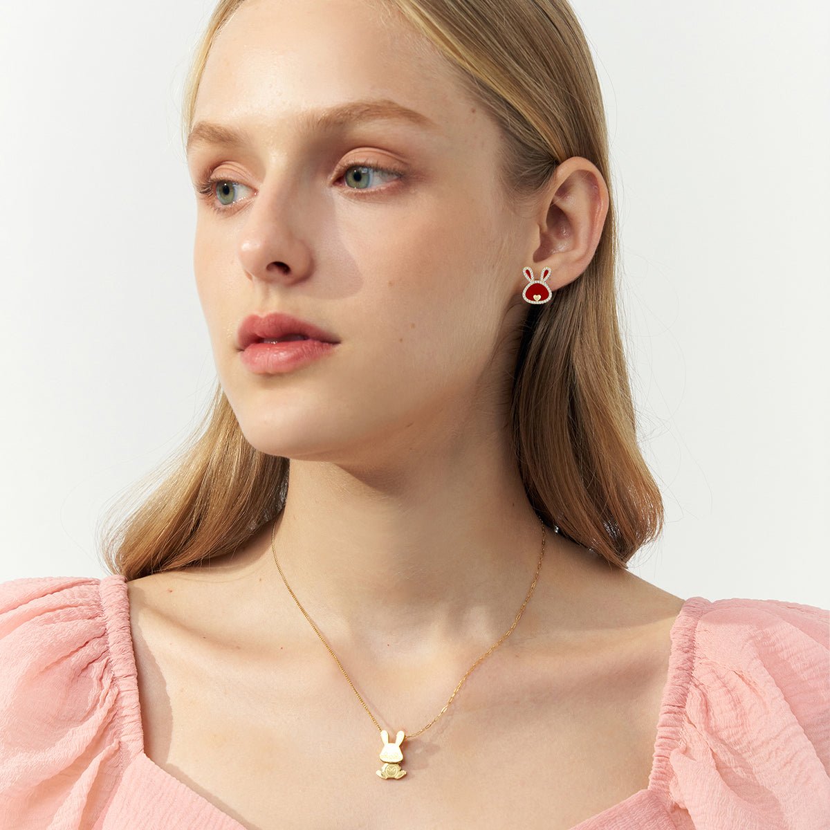 Love Rabbit Year Red Earrings-4