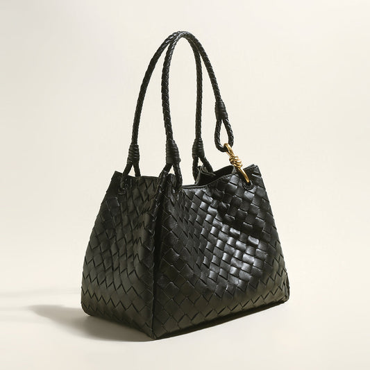 Milton Woven Leather Tote Bag-1