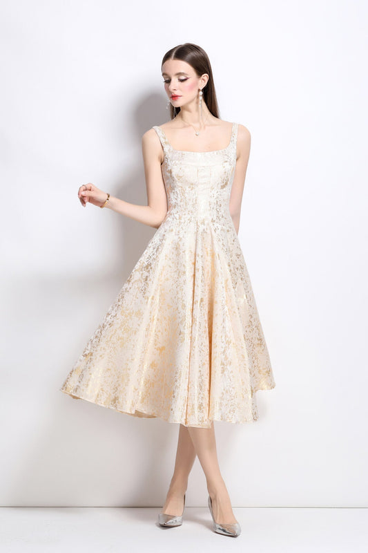 Paloma Slim Fit Jacquard Midi Dress-1