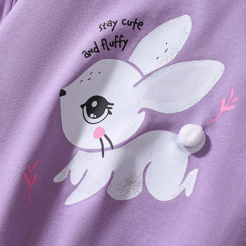 Set aus kurzärmligem T-Shirt und Shorts mit Tier-Cartoon-Muster für Mädchen im europäischen und amerikanischen Stil für den Sommer