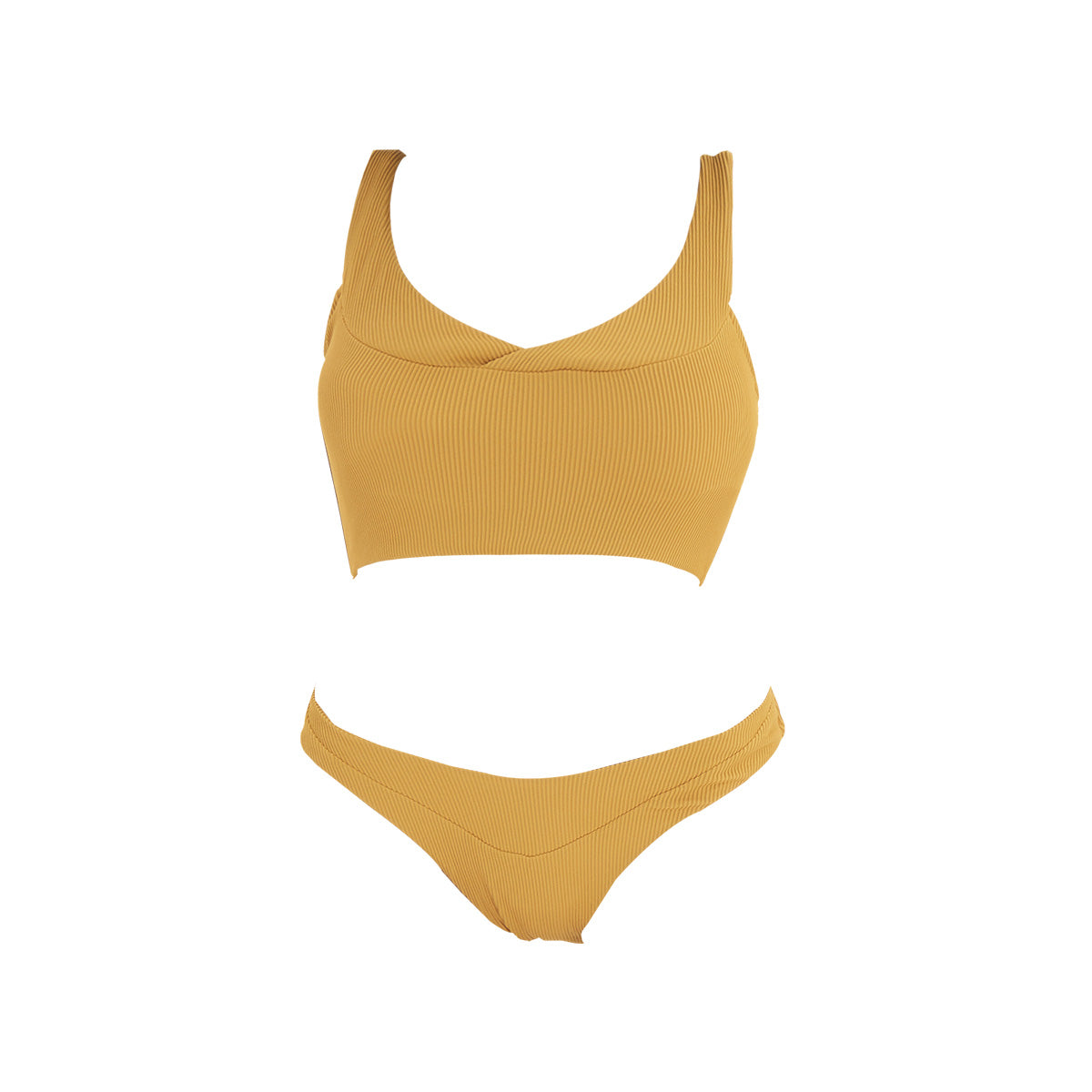 Yellow Two-piece with Low Waist Bikini Bottom-3