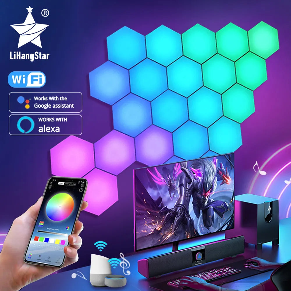 RGB Bluetooth LED Hexagon Licht Innenwandleuchten
