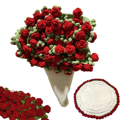 Gehäkelte Rosenstraußdecke