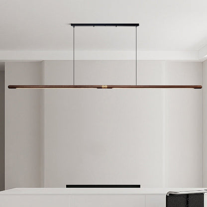 Contemporary Solid Wood and Brass Pendant Light-6