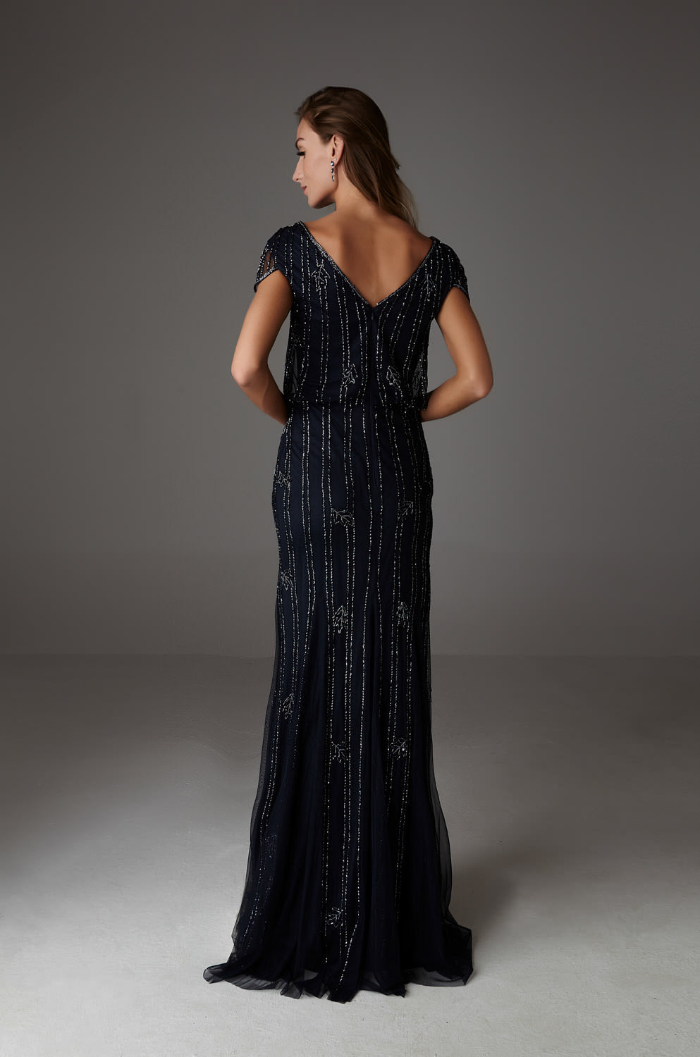 AMAIA CAP SLEEVE NAVY-1