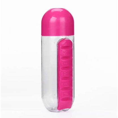 Wasserflasche mit Pillen-Organizer