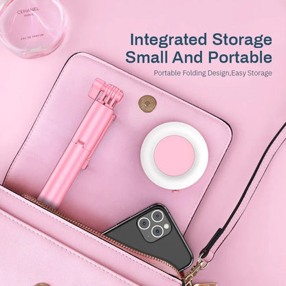 Tragbarer Selfie-Stick mit Stativ und Licht