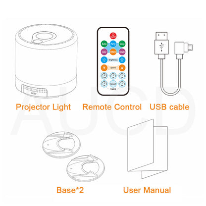 Projektor Galaxy Aurora Laserlicht