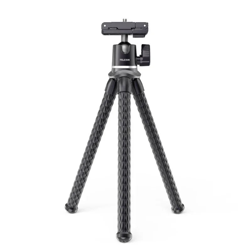 Telesin Tripod flexibelt 360 grader kulledshuvud 1/4" skruv / Mobilhållare / Tillbehörssko - Bläckfisk