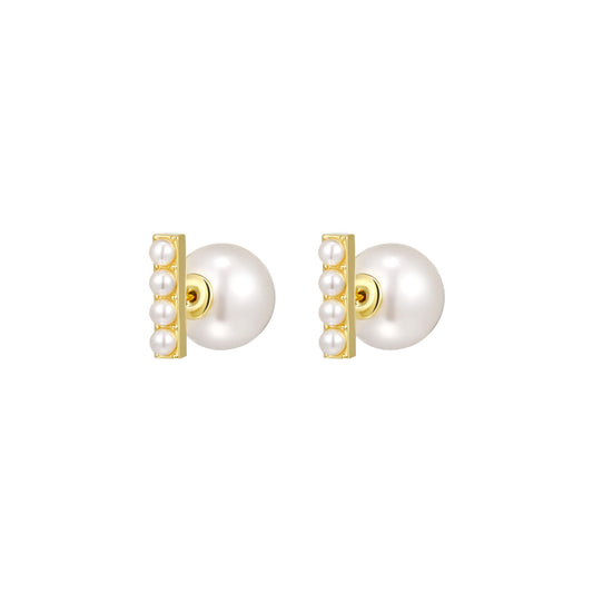 London Road Reversible Stud Gold Earrings-0