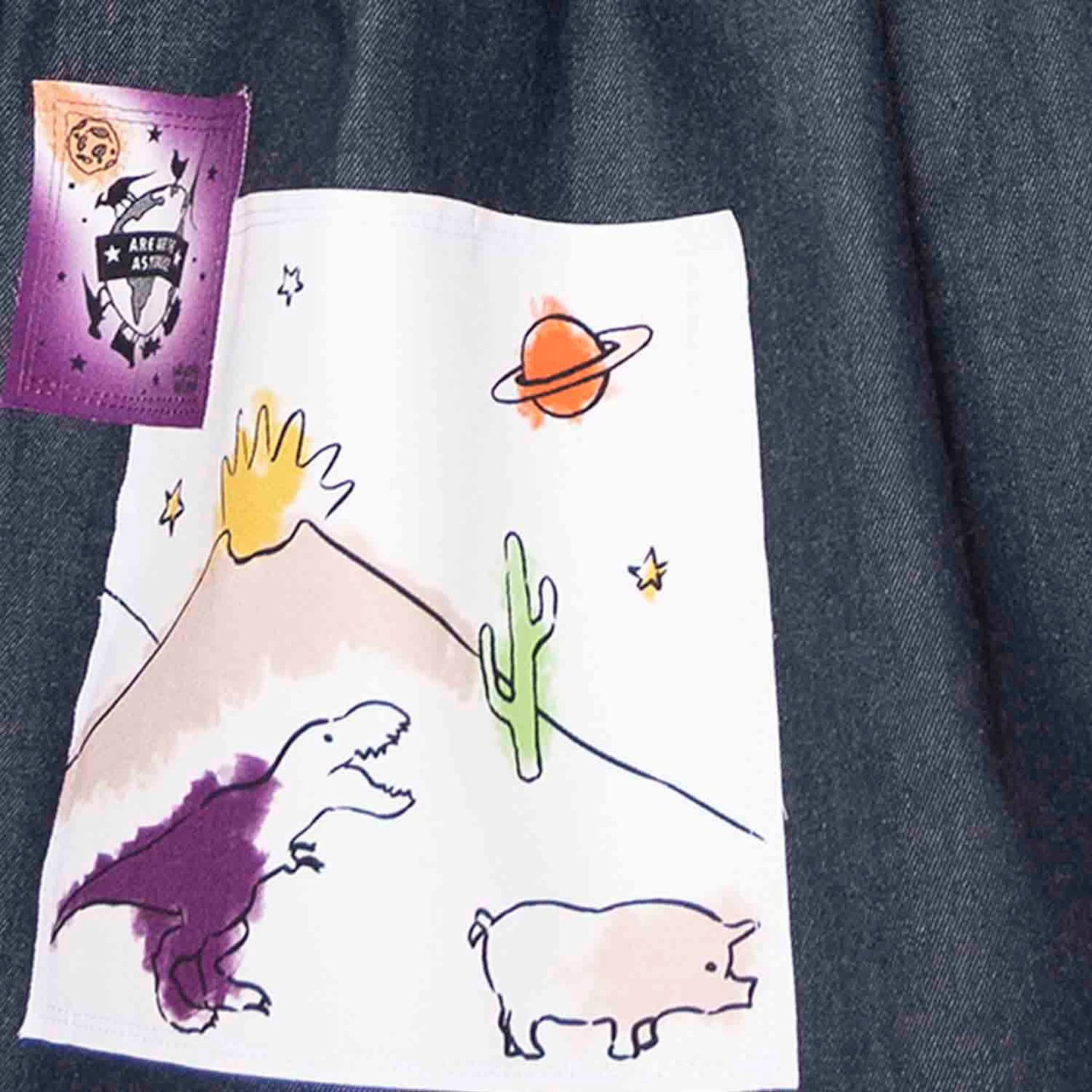 Blauer Jeansrock mit Applikation