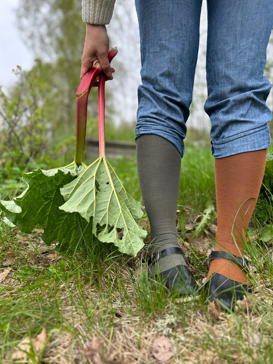 Ridstrumpa Allround Skogsgrön 75% Merinoull