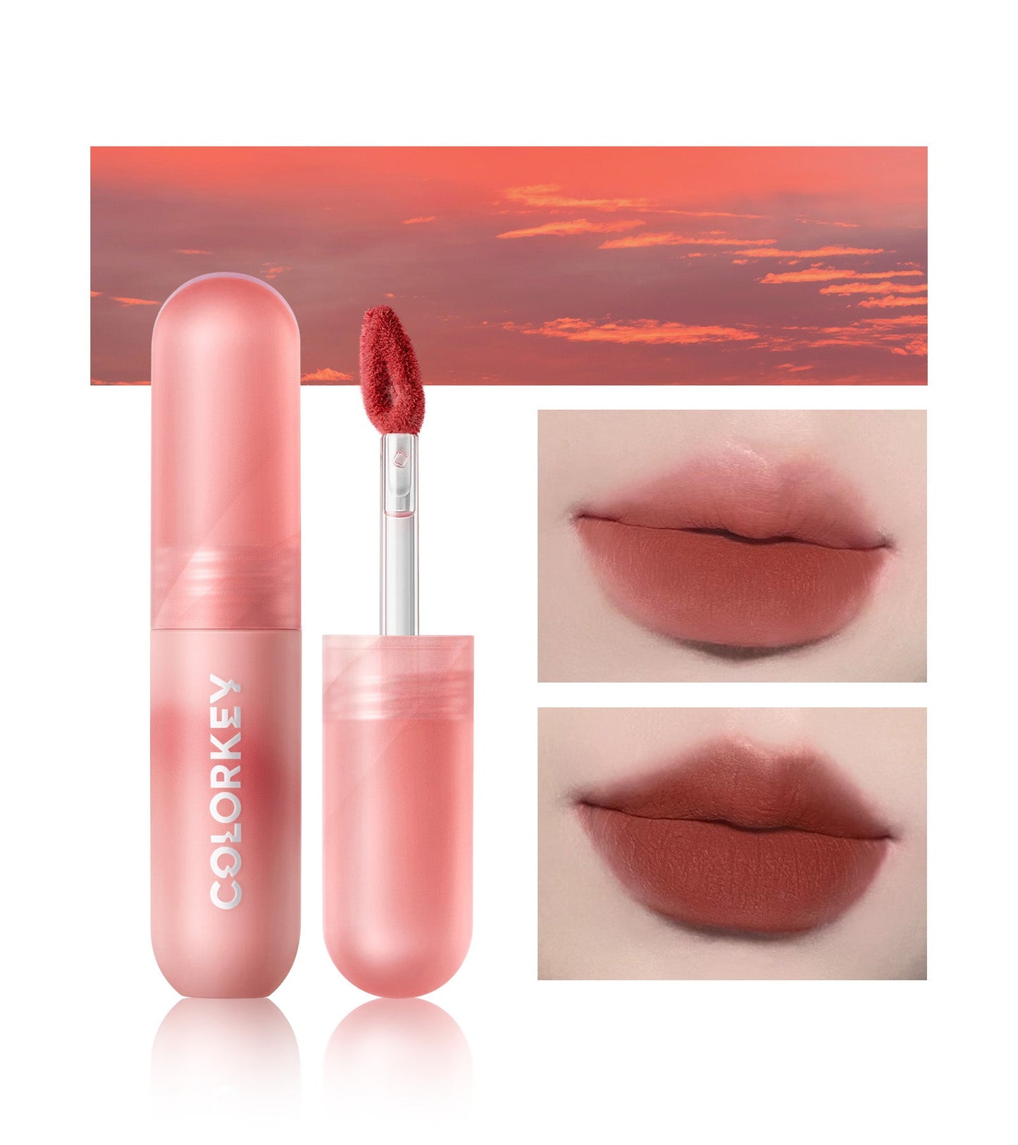 Airy Lip Gloss Mousse Series Matte lip mud 608 Orange-1