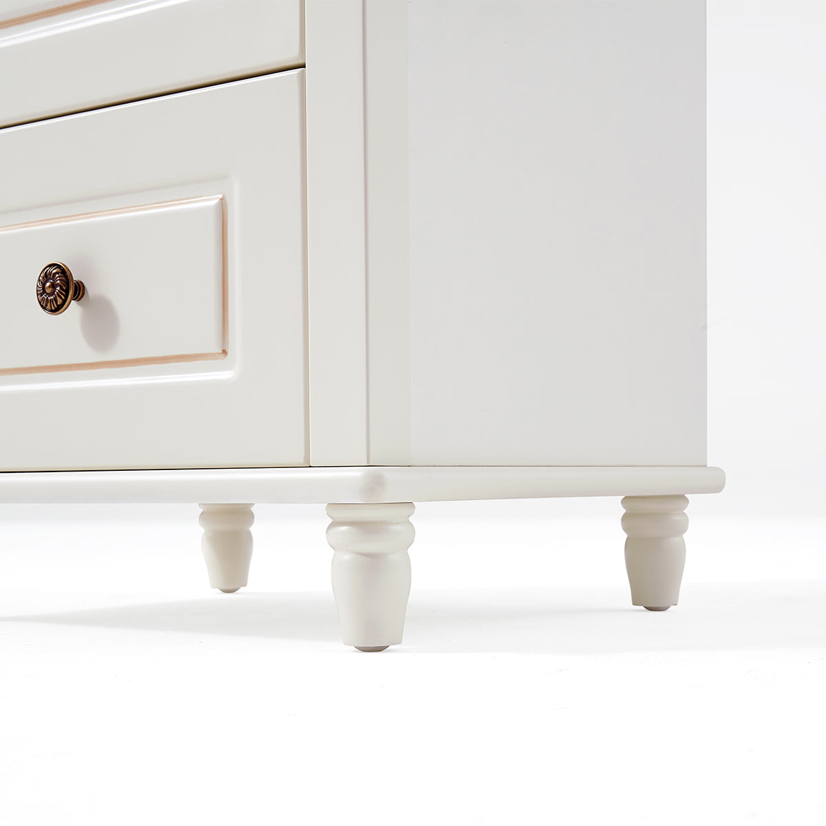 American Minimalist White Bedside Cabinet-2