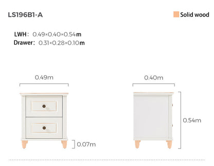 American Minimalist White Bedside Cabinet-3