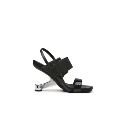 Artistic Glow Ankle Strap Pivot Heel Sandals-2