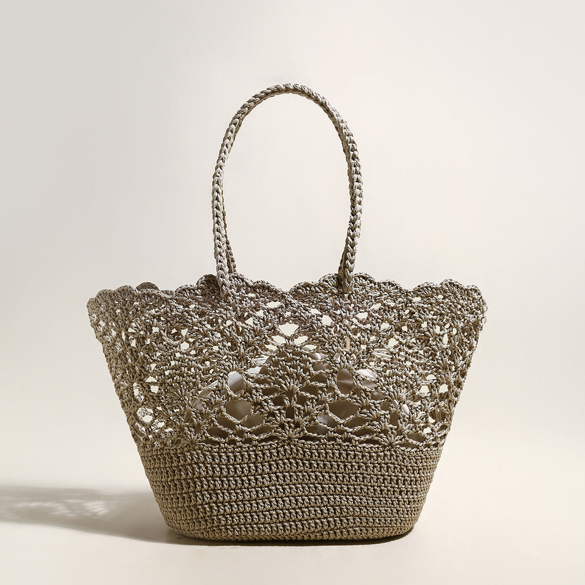 Beach Floral  Crochet Tote Bag-2