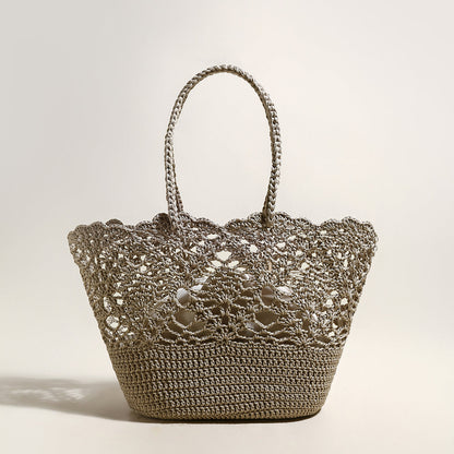 Beach Floral  Crochet Tote Bag-2