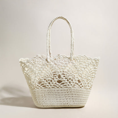Beach Floral  Crochet Tote Bag-3