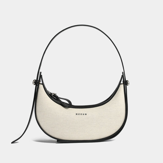 Black and White Crescent Bag-0