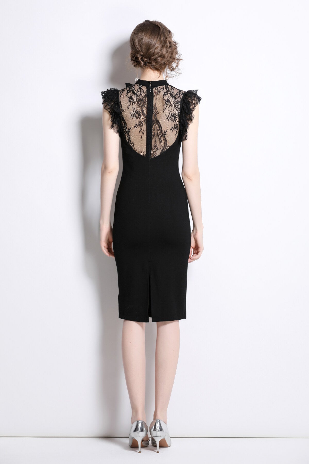 Black Lace Bodycon Sexy Roman Dress-3