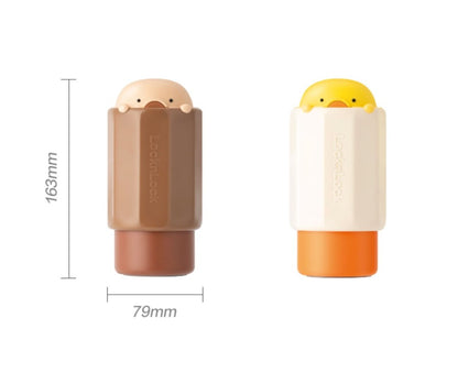 Cartoon Duckie Kids Soft Straw 300ml Yellow Leak Proof Insulated Water Bottle-2