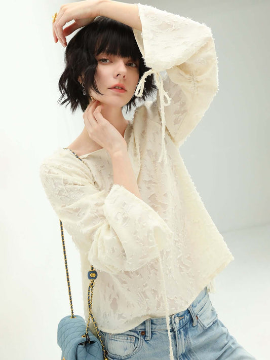 Chic White Off Shoulder Chiffon Top-1