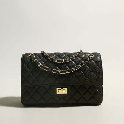 Classic Black Quilted Flap Shoulder Bag-0