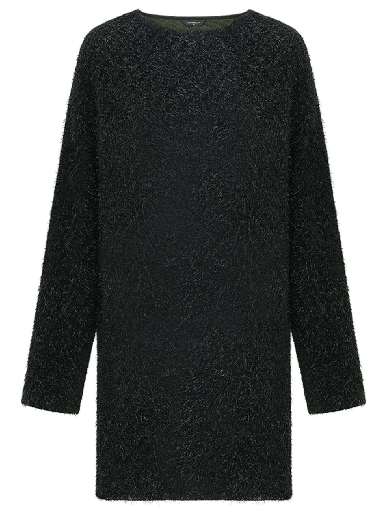 Classic Glittery Black Straight Knit Dress-3