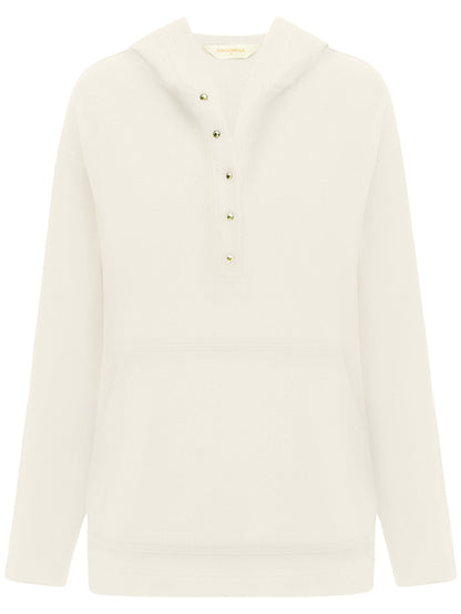 Classic Hooded Sweater with Gold Buttons-3