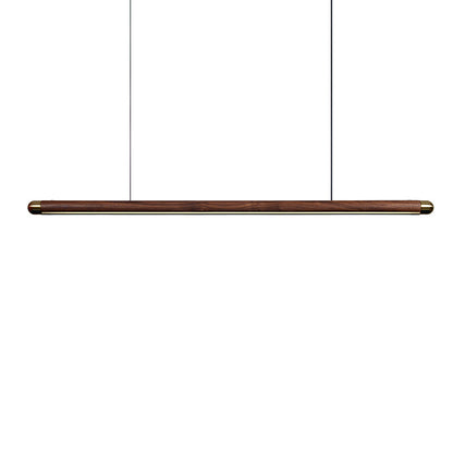 Contemporary Solid Wood and Brass Pendant Light-1