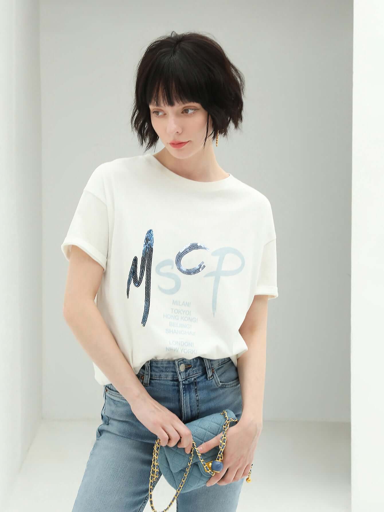 Embroidered White Short Sleeve MSCP-0