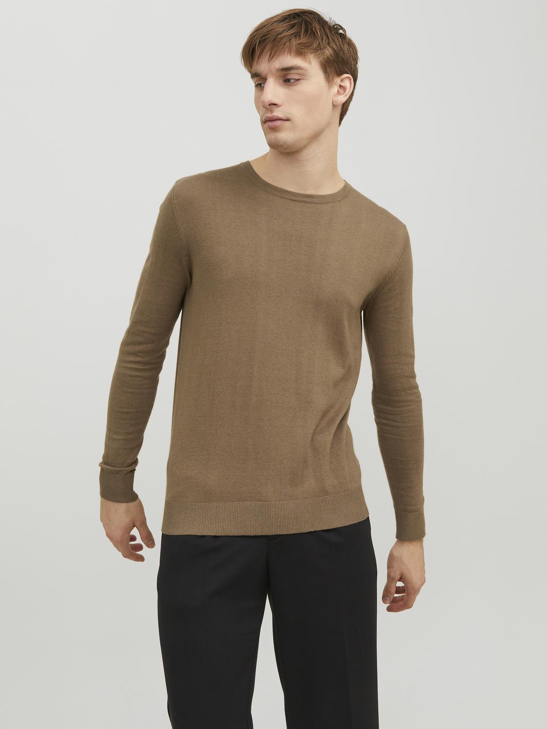 EMIL KNIT CREW NECK - STICKAT HERRTRÖJA