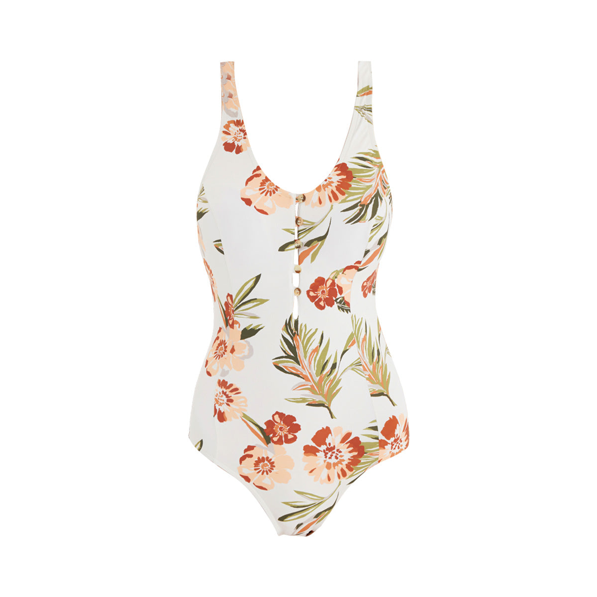 Front Clasp Floral One Piece with Back Cut Outs-3