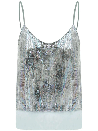 Green Tie-dye Sequined Top-3