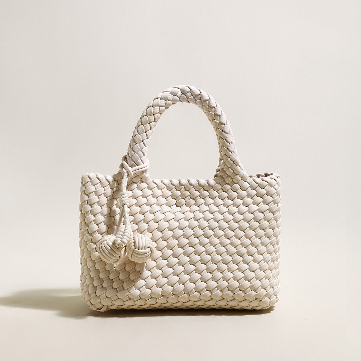 Happy Mini Woven Leather Top Handle Bag-3