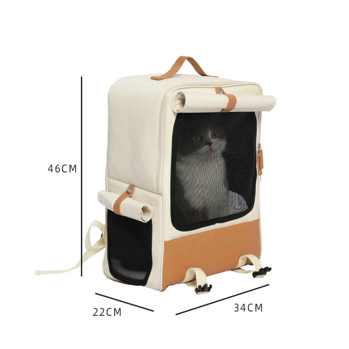 Hazelnut Breathable Mocha Pet Carrier Backpack-4