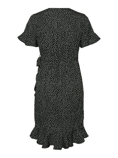 HENNA 2/4 WRAP FRILL DRESS