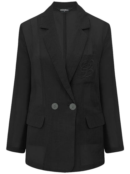 Lightweight Embroidered Sheer Blazer-3