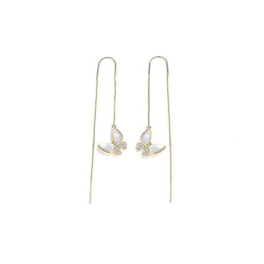 Lustrous Butterfly Gold Earrings-0
