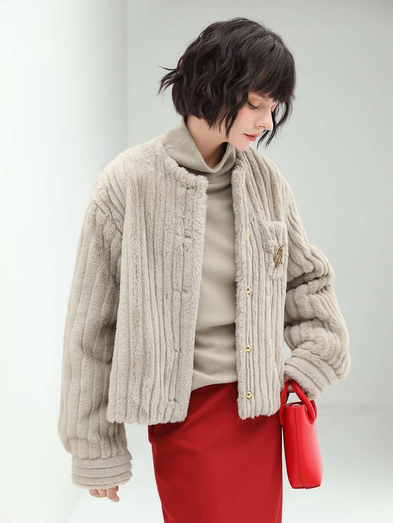 Luxurious Ash Faux Fur Jacket-2