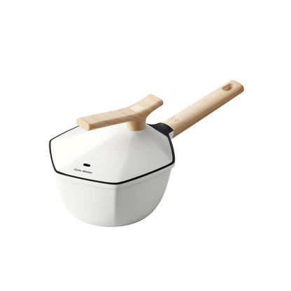 Maple Leaf 18cm White Non-stick Milk Pot - A Touch of Elegance in Your Kitchen-2