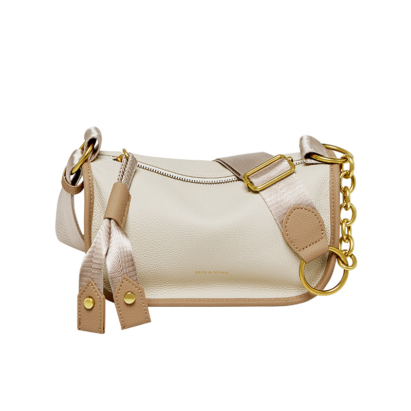 Medium White Saddle Bag-0
