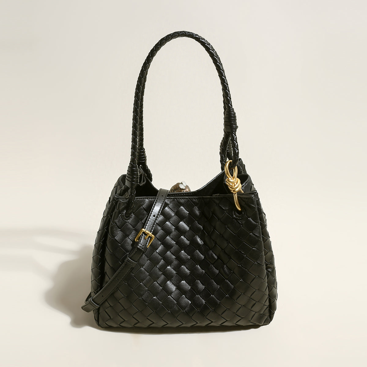 Milton Woven Leather Tote Bag-0